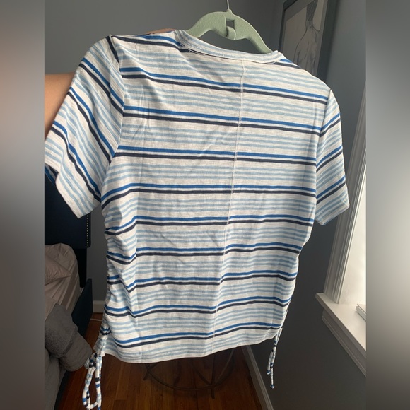 veronica beard cotton knit shirt with drawstring at side. M size. NWT - Picture 4 of 9